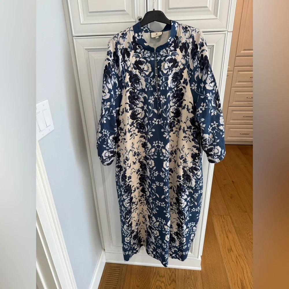 Tuckernuck Navy and Cream Floral Long Sleeve Dress - Picture 5 of 8